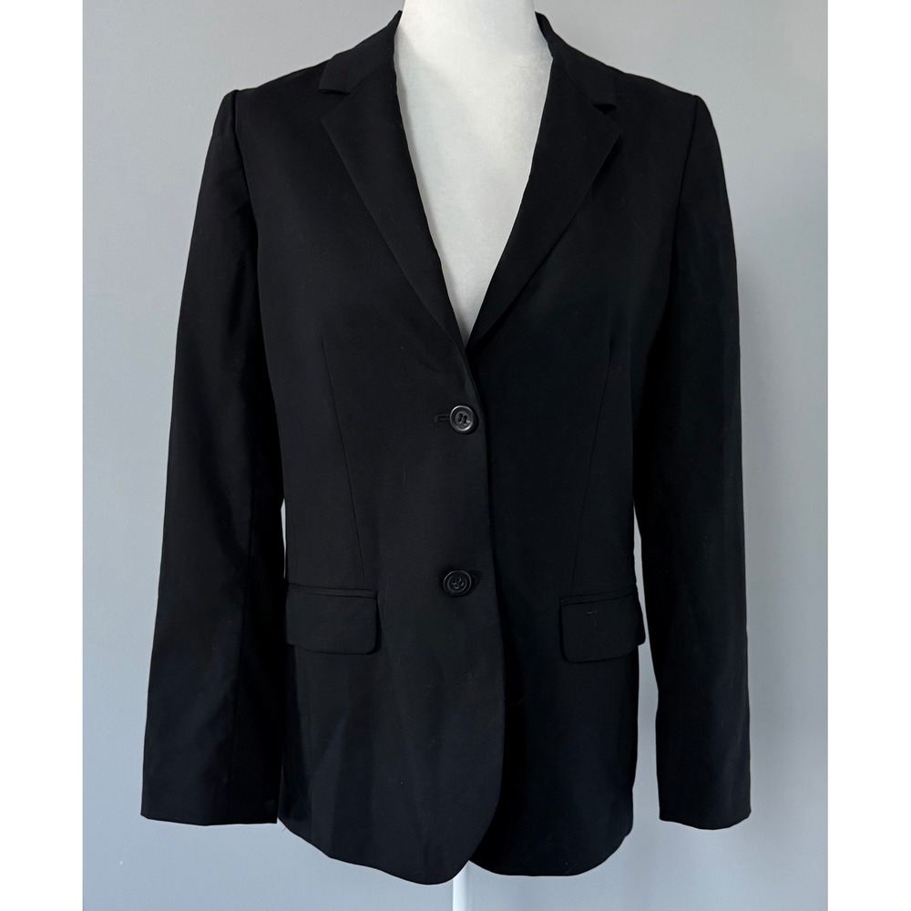 J. Crew‎ Black Wool Blend Blazer Suit Jacket Size 6 Single Breasted Women